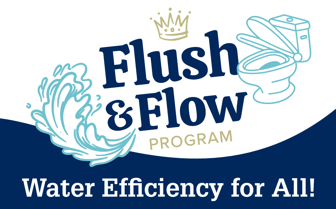 Icon of the flush and flow program where it's water efficiency for all. 