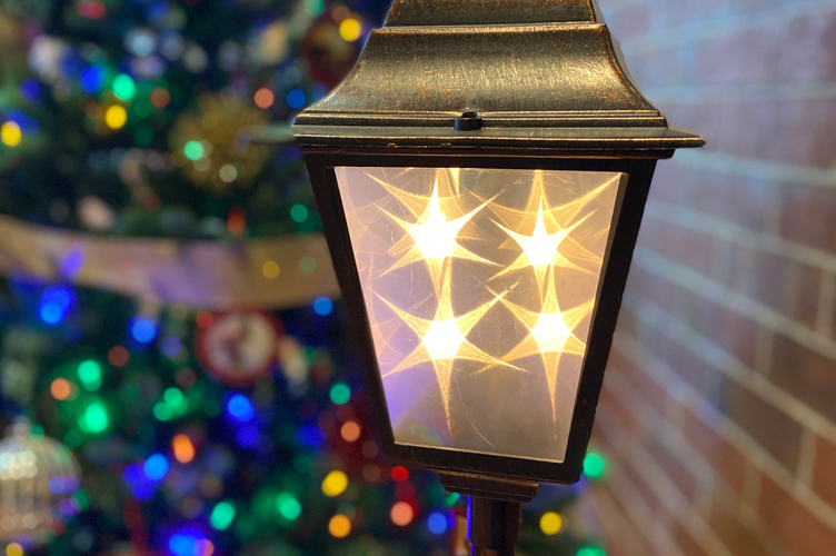 Photo of a street light at Greeley's Festival of Trees