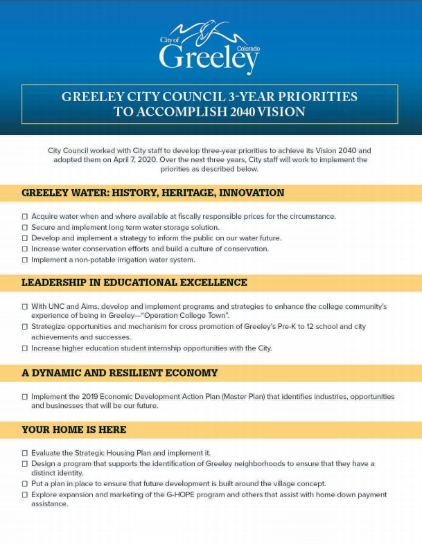 City Council 3 Year Priorities Cover