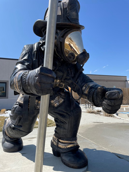 photo of new Greeley firefighter sculpture