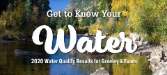 Mountains and river background with on drinking water report
