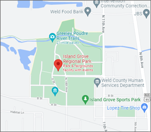 Google Map of Island Grove location