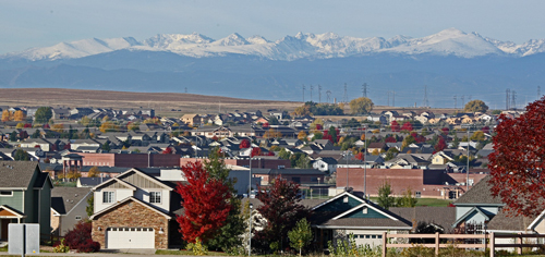 West Greeley Neighborhood Photo with Rocky Mountains in the background
