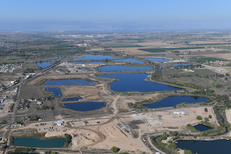 Ariel view of Poudre Ponds