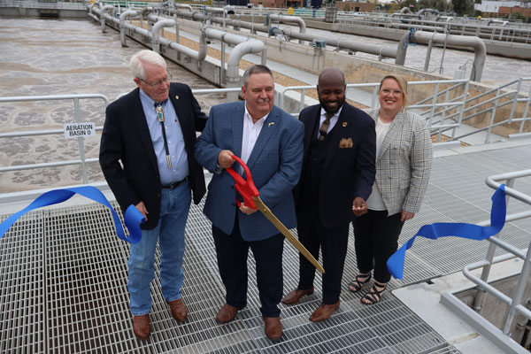 Ribbon-cutting ceremony at the Wastewater Treatment and Reclamation Facility
