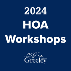 Block graphic that says, "2024 HOA workshops"