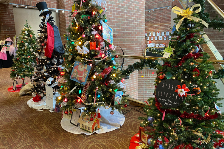 Photo of Christmas trees at Greeley's Festival of Trees