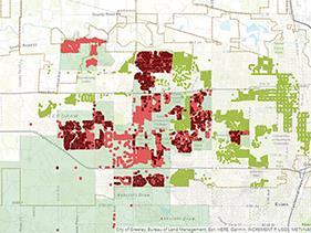 Map of Greeley water meter replacements