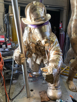 photo of new firefighter sculpture