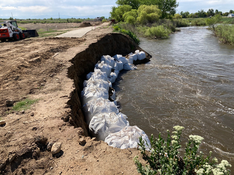 Photo of Poudre Ponds riverbank repair