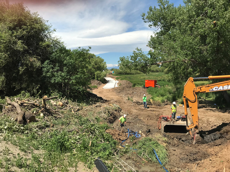 Photo of construction work on Sheep Draw Trail