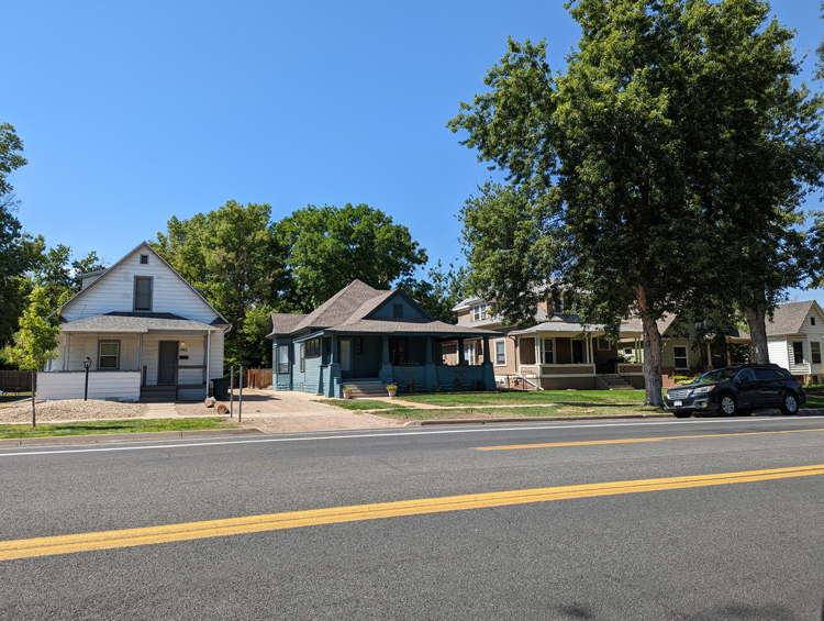 Photo of four historic homes in Cranford neighborhood