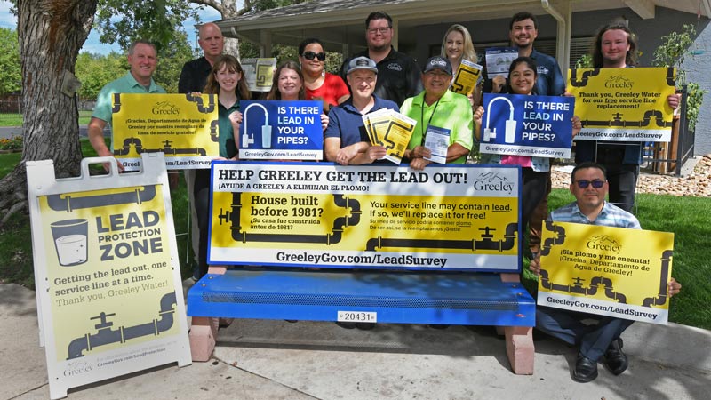 Members of Greeley’s Lead Protection Team pose with public awareness materials.